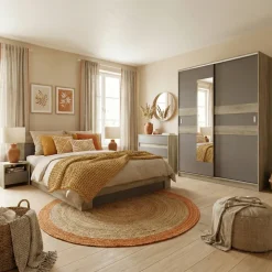 Cassettiera 80x70h cm moderna rovere grigio Altea