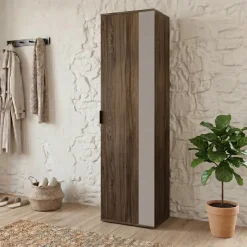 Colonna armadio 55x191h cm multiuso 1 anta tortora noce Raymonda