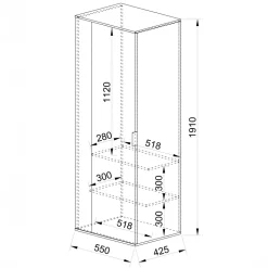 Colonna armadio 55x191h cm multiuso 1 anta tortora noce Raymonda