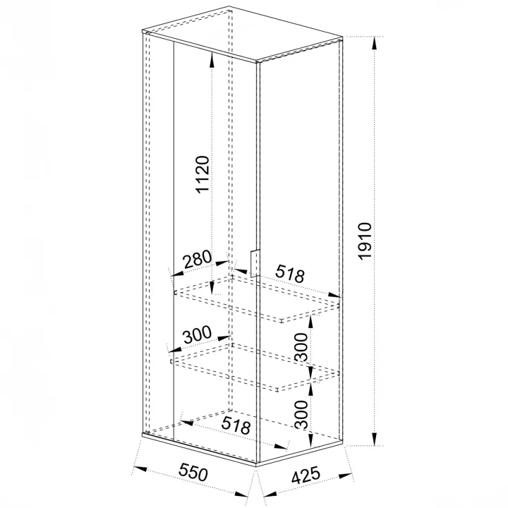 Colonna armadio 55x191h cm multiuso 1 anta tortora noce Raymonda