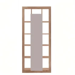 Colonna a terra 95x217h cm multiuso 1 anta beige cashmere rovere scuro Trilogy