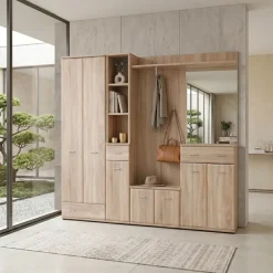 Colonna con libreria 30x203h cm rovere sonoma California Gihome®