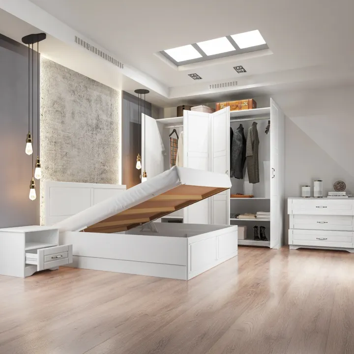 Comò classico 99x78h cm 3 cassetti bianco Friuli