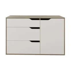 Comò 120x71h cm 1 anta 3 cassetti rovere bianco Varsavia Riga