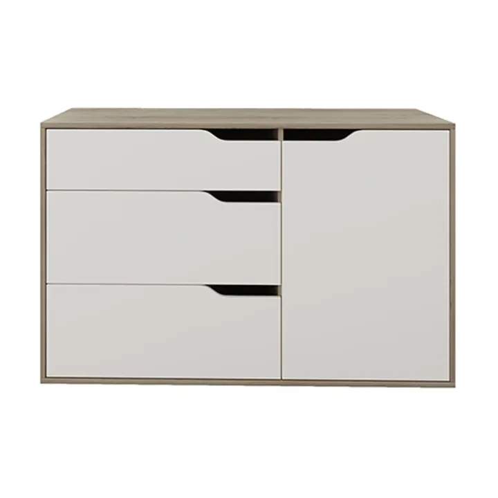 Comò 120x71h cm 1 anta 3 cassetti rovere bianco Varsavia Riga