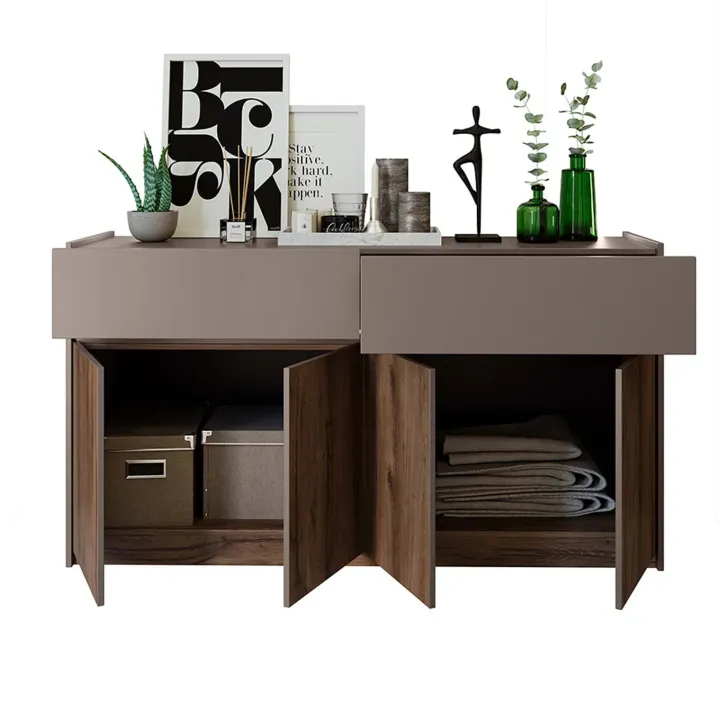 Comò 160x88h cm 4 ante 2 cassetti noce marrone Dusk