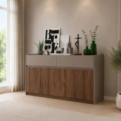 Comò 160x88h cm 4 ante 2 cassetti noce marrone Dusk