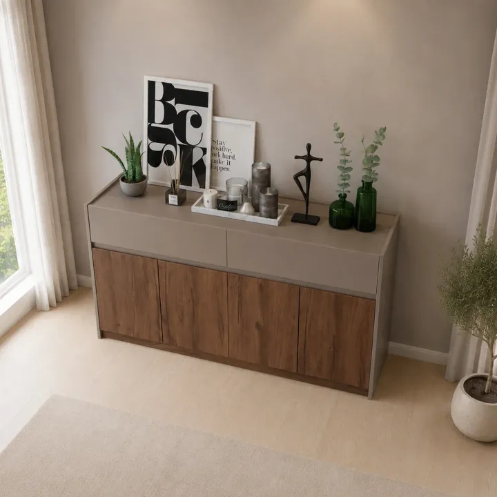 Comò 160x88h cm 4 ante 2 cassetti noce marrone Dusk