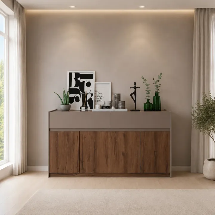 Comò 160x88h cm 4 ante 2 cassetti noce marrone Dusk