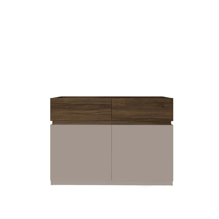 Comò 120x87h cm 2 cassetti 2 ante tortora noce Raymonda