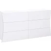 Comò 150x82h cm 6 cassetti moderno bianco lucido Neve