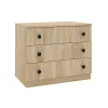 Comò 70x57h cm 3 cassetti moderno rovere Estelle