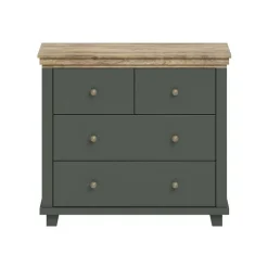 Comò 90x81h cm 4 cassetti moderno verde quercia Texel