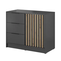Comò 105x86h cm con cassetti moderno antracite quercia Miller