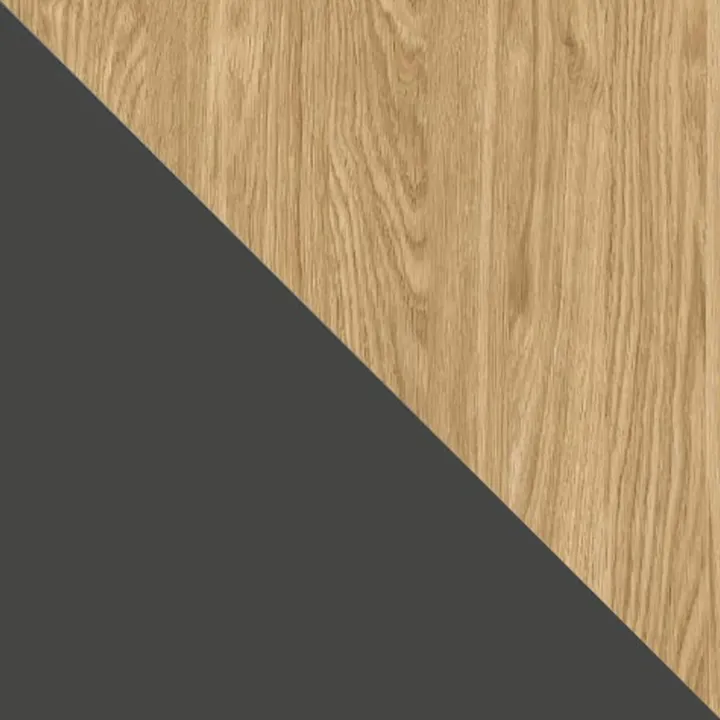 Credenza alta 83x127 cm 2 ante 2 cassetti antracite rovere Essenzia