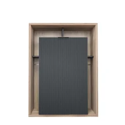 Credenza alta 85x116hcm 1 anta e vani a vista cannettato rovere nero Savona