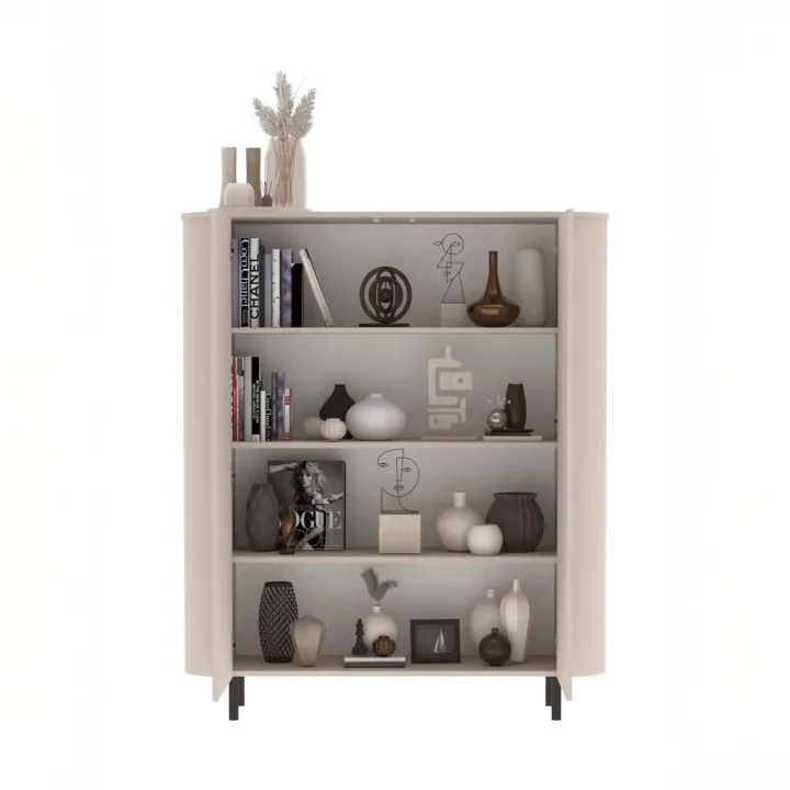 Credenza alta 130x154h cm 2 ante beige cashmere Lucrezia