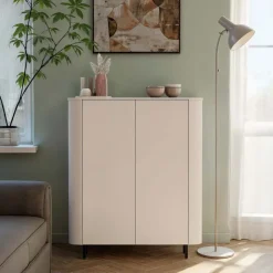 Credenza alta 130x154h cm 2 ante beige cashmere Lucrezia