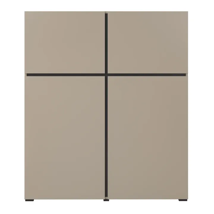Credenza alta 120x139h cm 4 ante moderna tortora nero Lolla