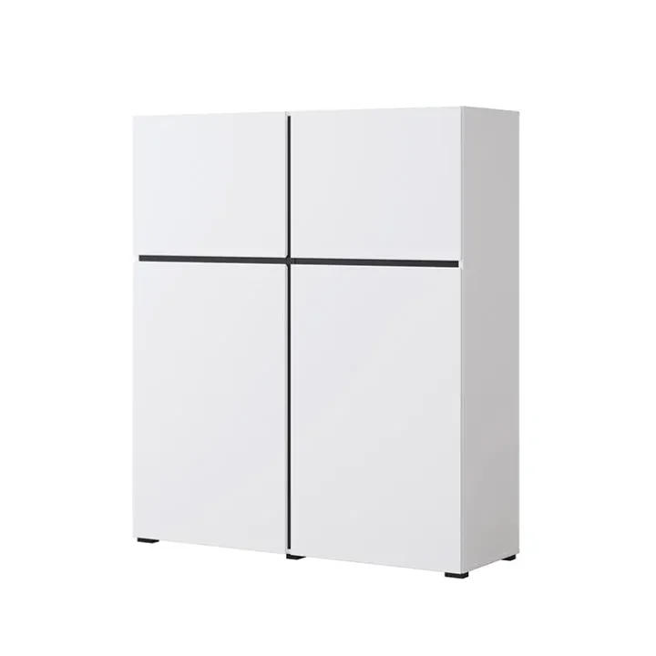 Credenza alta 120x139h cm 4 ante moderna bianco opaco nero Lolla