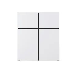 Credenza alta 120x139h cm 4 ante moderna bianco opaco nero Lolla