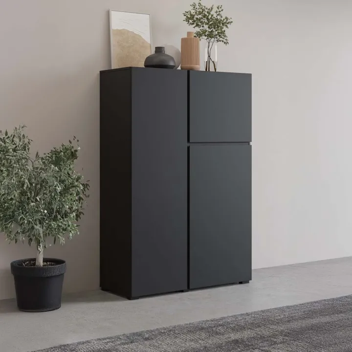 Credenza alta 92x139h cm 3 ante nero Edge