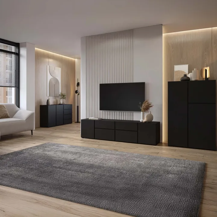 Credenza alta 92x139h cm 3 ante nero Edge
