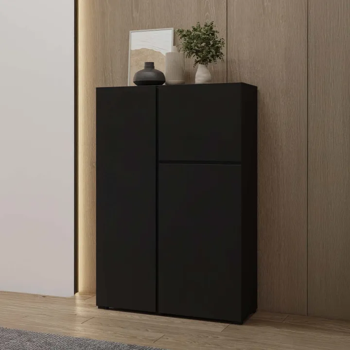 Credenza alta 92x139h cm 3 ante nero Edge