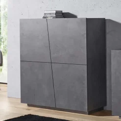 Credenza alta 120x126h cm 4 ante ossido Candia Gihome®