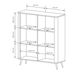 Credenza alta 113x134h cm 2 ante soggiorno beige cannettato Ramis