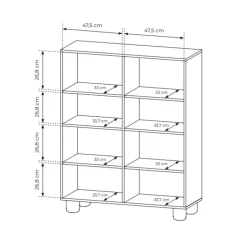 Credenza alta 100x125h cm 4 ante soggiorno rovere chiaro Mellow
