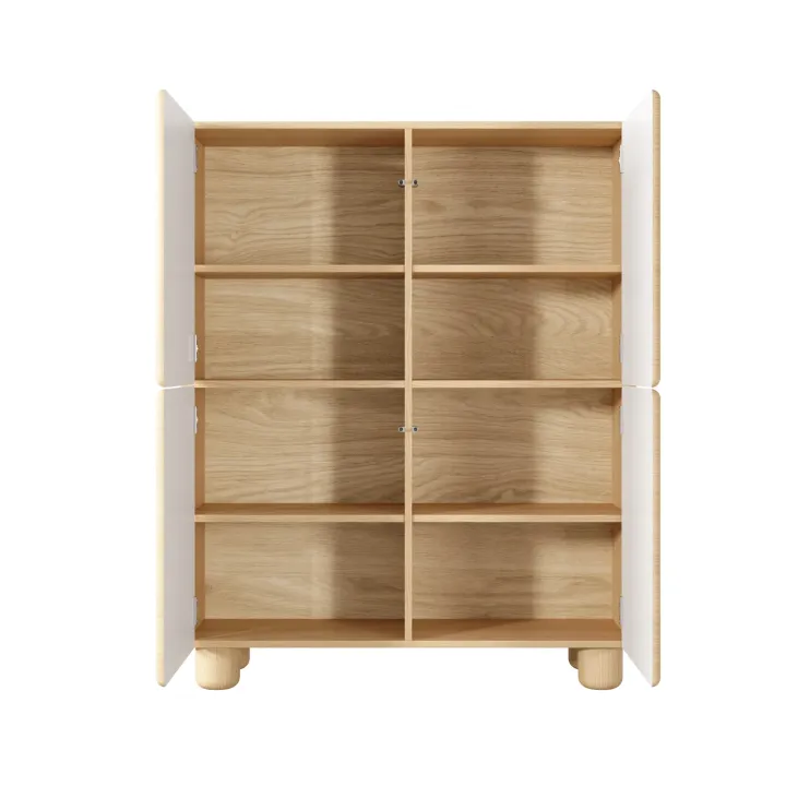 Credenza alta 100x125h cm 4 ante soggiorno rovere chiaro Mellow
