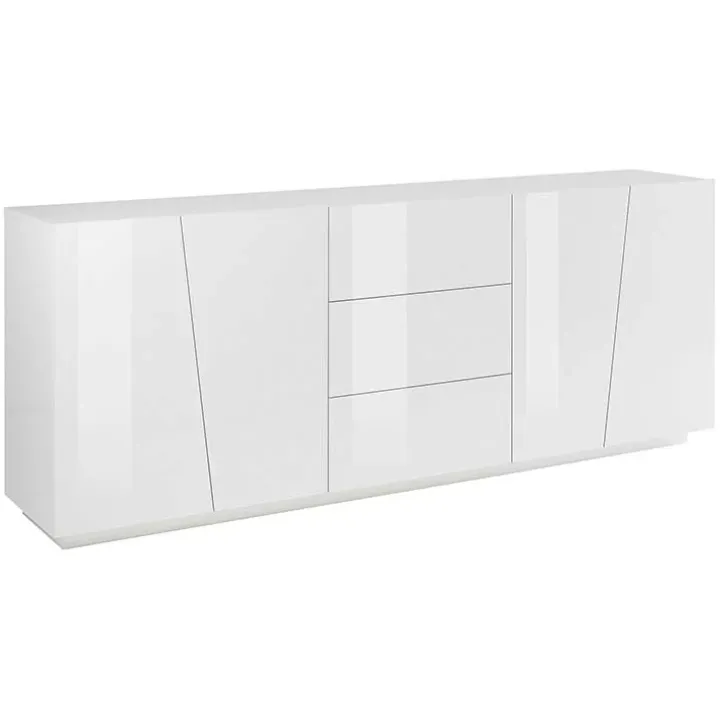Credenza 220x86h cm 4 ante 3 cassetti bianco lucido Candia Gihome®