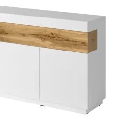 Credenza 219x85h cm 4 ante 2 cassetti bianco lucido rovere Bahama