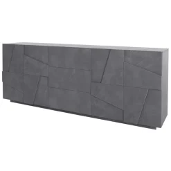 Credenza 224x86h cm 4 ante 3 cassetti moderna ossido Zenzero Gihome®