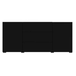 Credenza 140x63h cm 2 ante 3 cassetti moderna soggiorno nero Fusion