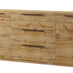 Credenza 201x83h cm 2 ante 3 cassetti moderna quercia nero Petra