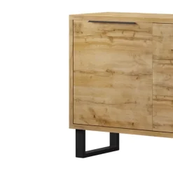 Credenza 201x83h cm 2 ante 3 cassetti moderna quercia nero Petra
