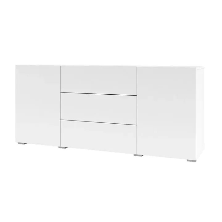 Credenza 140x63h cm 2 ante 3 cassetti moderna soggiorno bianca Fusion