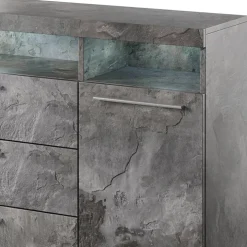 Credenza 182x92h cm 2 ante 3 cassetti soggiorno ossido Frisk