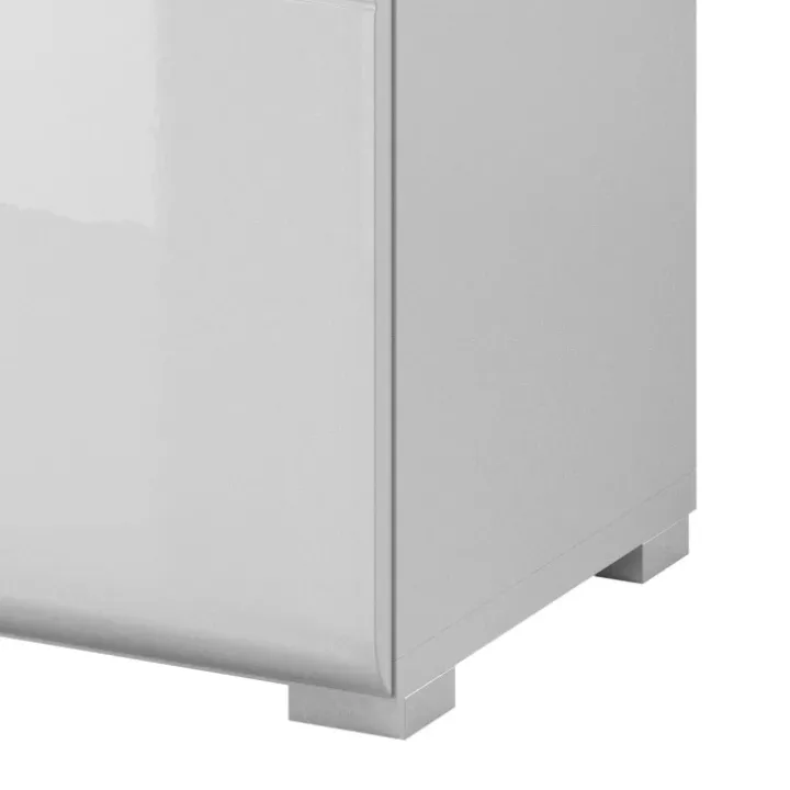 Credenza 159x83h cm 3 ante 1 cassetto bianco lucido rovere Tahiti