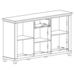 Credenza 160x93h cm 3 ante 1 cassetto moderna verde quercia Texel