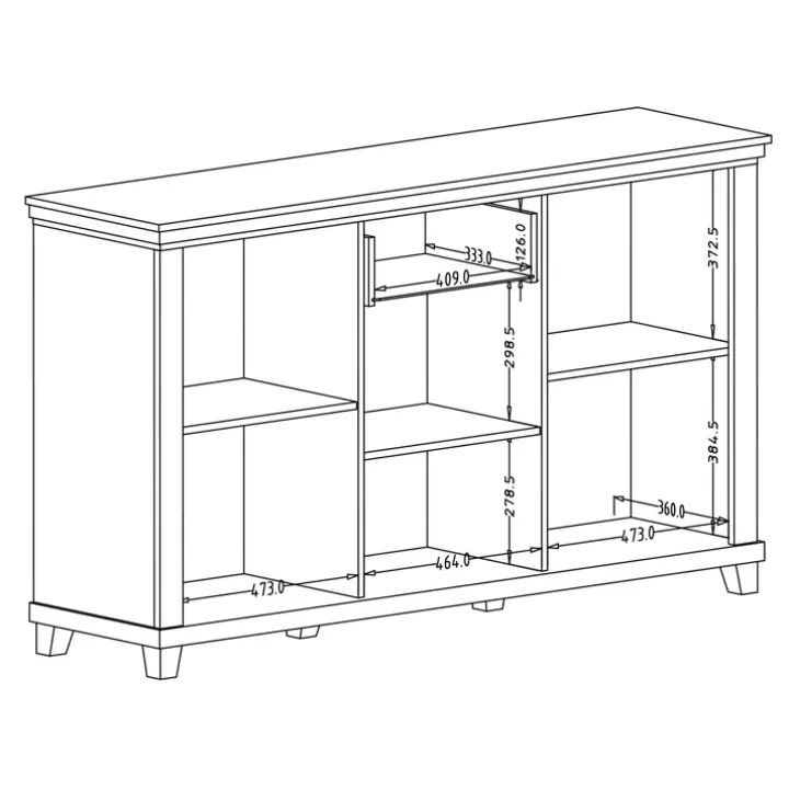 Credenza 160x93h cm 3 ante 1 cassetto moderna verde quercia Texel