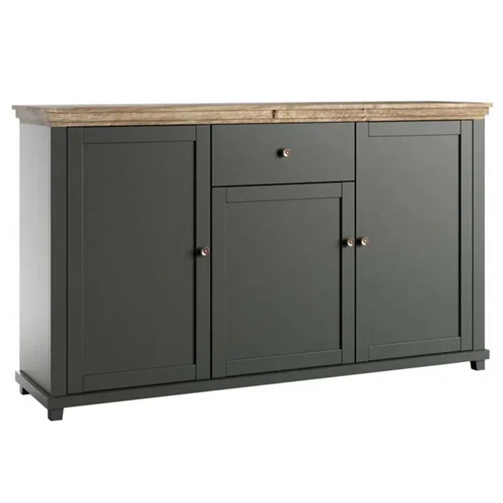 Credenza 160x93h cm 3 ante 1 cassetto moderna verde quercia Texel