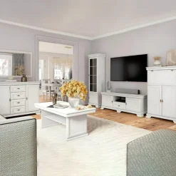 Credenza 88x97h cm 2 ante 1 cassetto shabby bianco frassinato Kelly