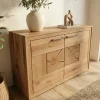 Credenza 110x85h cm 2 ante legno massello rovere Ebania