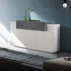 Credenza 160x86h cm 3 ante moderna bianco ossido Milos Gihome®