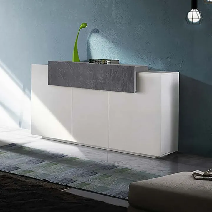 Credenza 160x86h cm 3 ante moderna bianco ossido Milos Gihome®