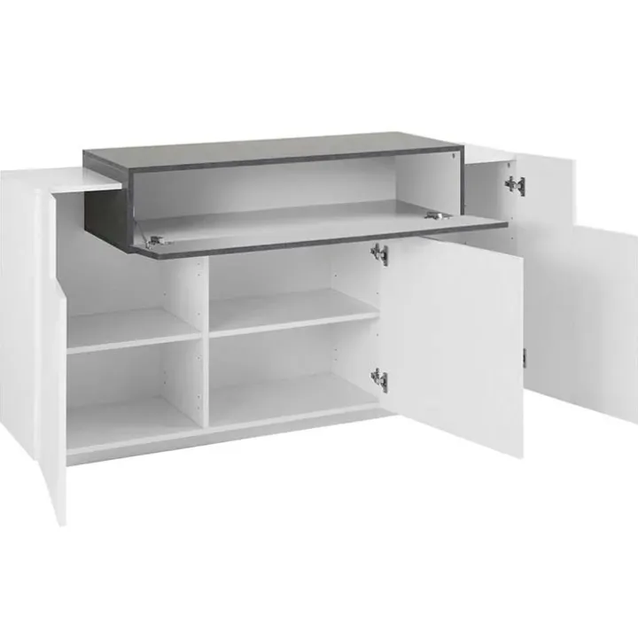 Credenza 160x86h cm 3 ante moderna bianco ossido Milos Gihome®