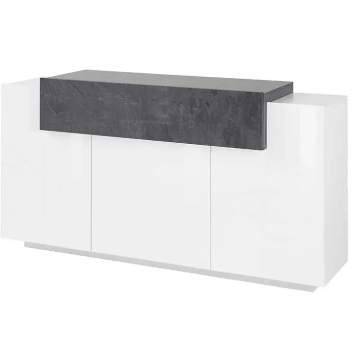 Credenza 160x86h cm 3 ante moderna bianco ossido Milos Gihome®